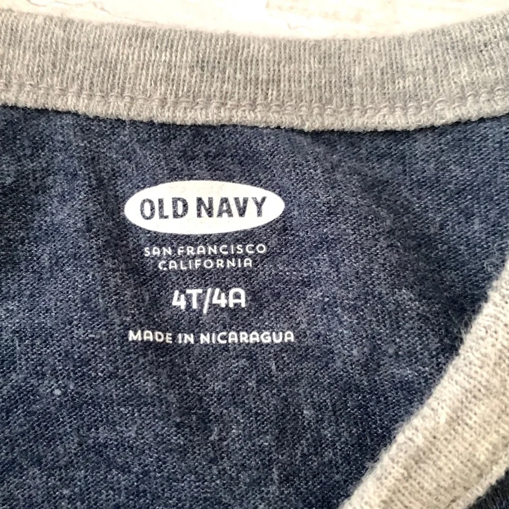 Old Navy 4T Navy Blue Tank Top Kids Toddler Sleeveless Shirt Like New Size 4